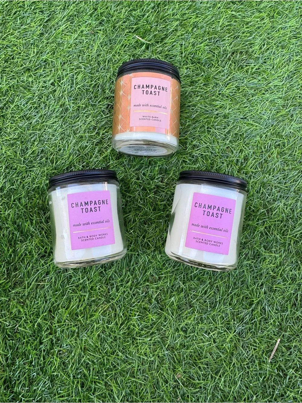 Bath & Body Works Champagne Toast Candles - Pink & Peach Labels